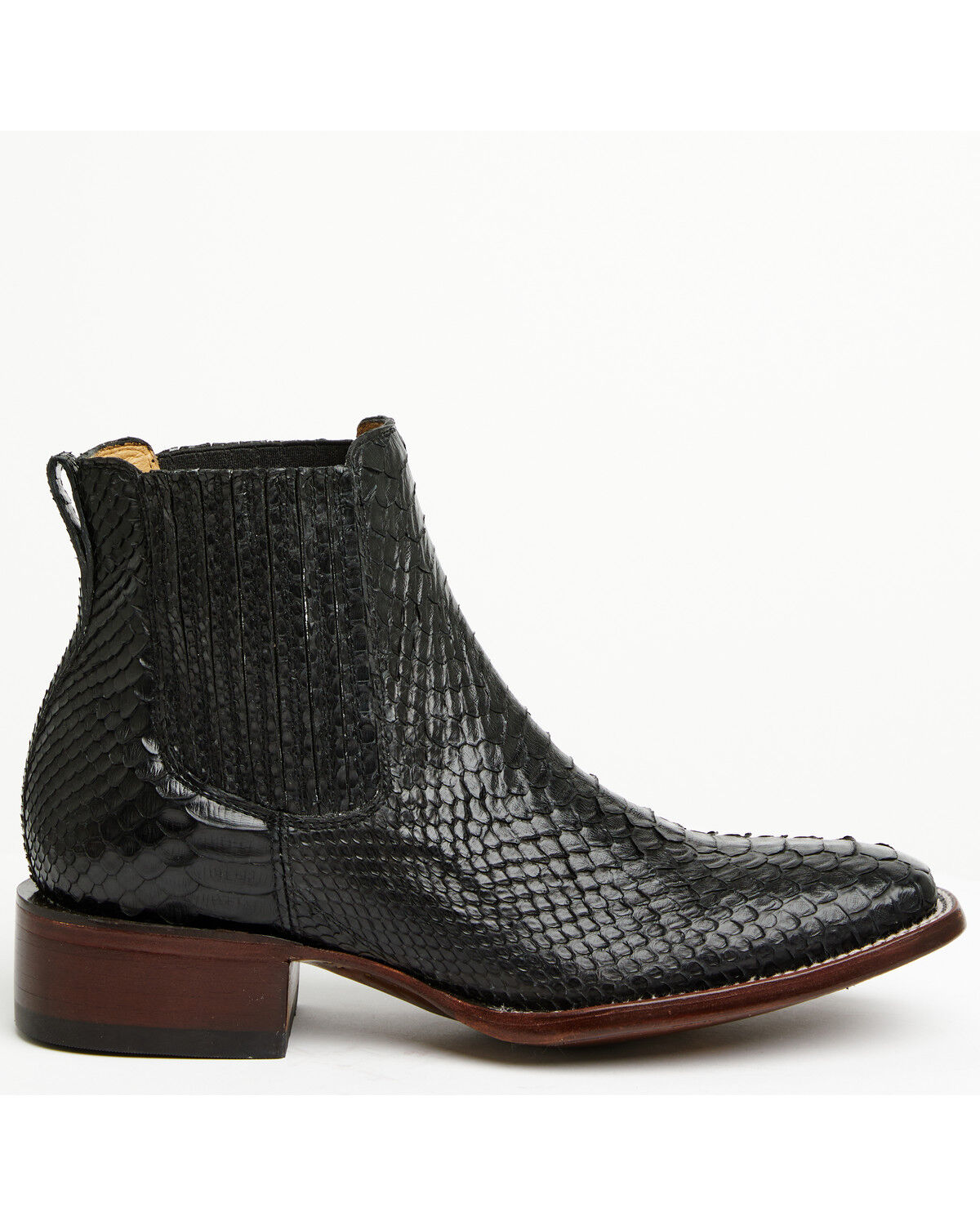Image #2 - Cody James Men's Hash Exotic Python Western Ankle Boots - Broad Square Toe, Black, hi-res