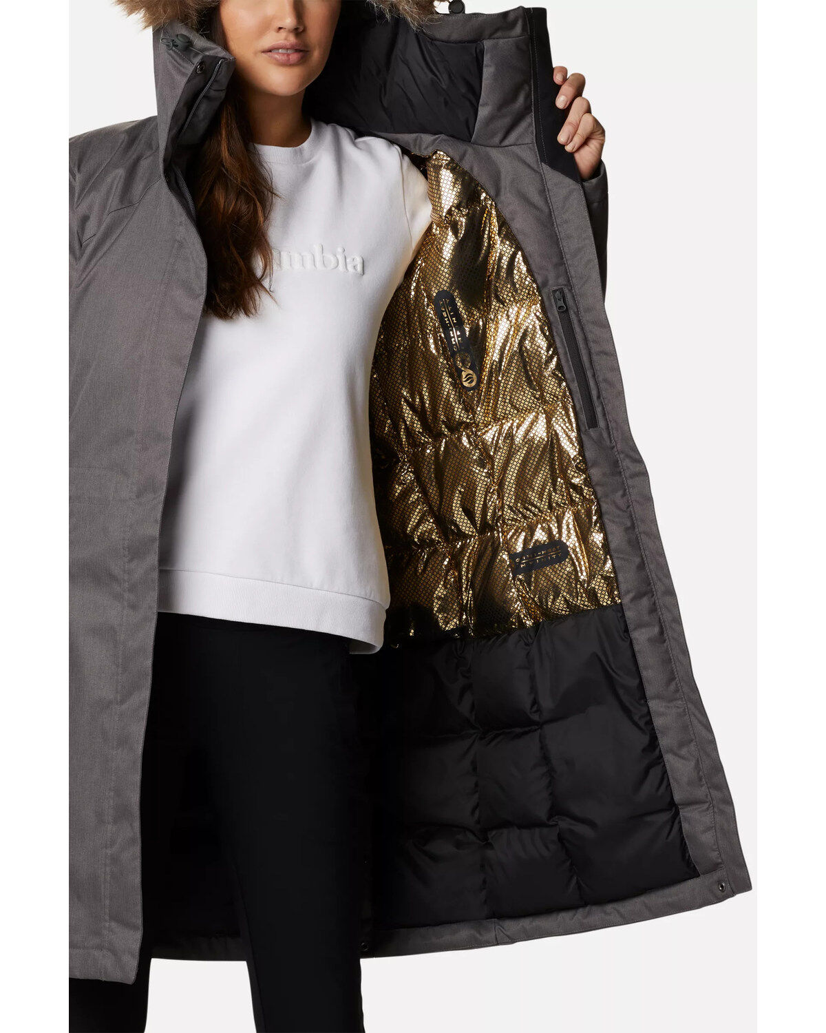 Image #5 - Columbia Women's Grey Juniper Ridge Omni-Heat Infinity Down Parka, Grey, hi-res