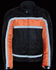 Milwaukee Leather Men's Reflective Stripe Racer Jacket, Black/orange, hi-res