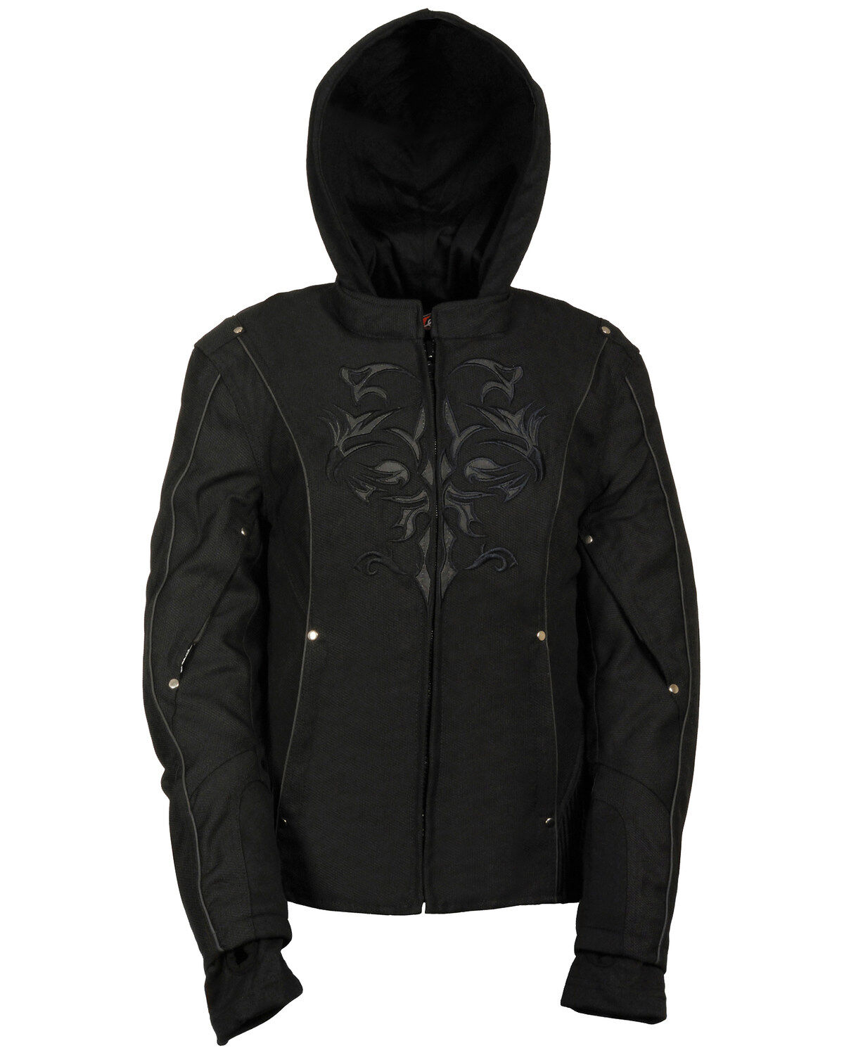 Image #4 - Milwaukee Leather Women's Reflective Tribal 3/4 Textile Jacket - 5X, Black, hi-res