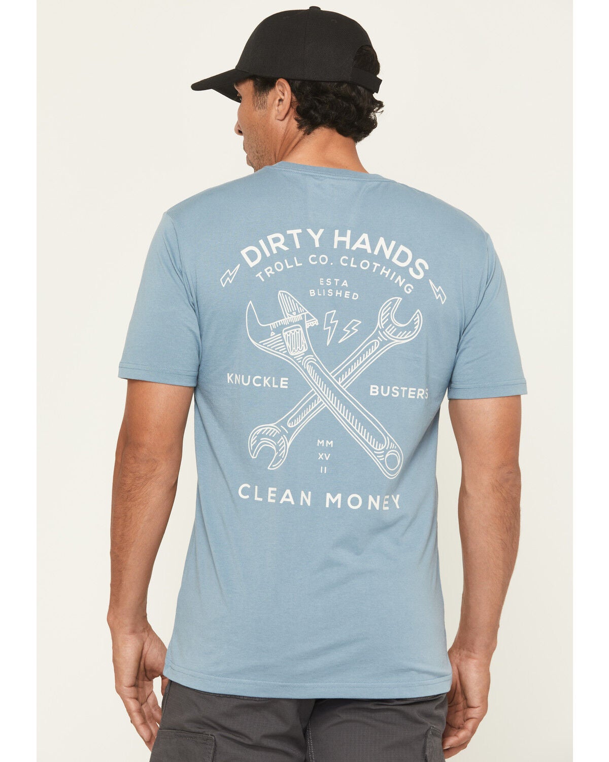 Troll Co Men's Twisting Wrenches Short Sleeve Graphic Work T-Shirt, Slate, hi-res