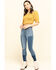 Image #6 - Loveriche Women's Floral Print Smocked Crop Top, Mustard, hi-res