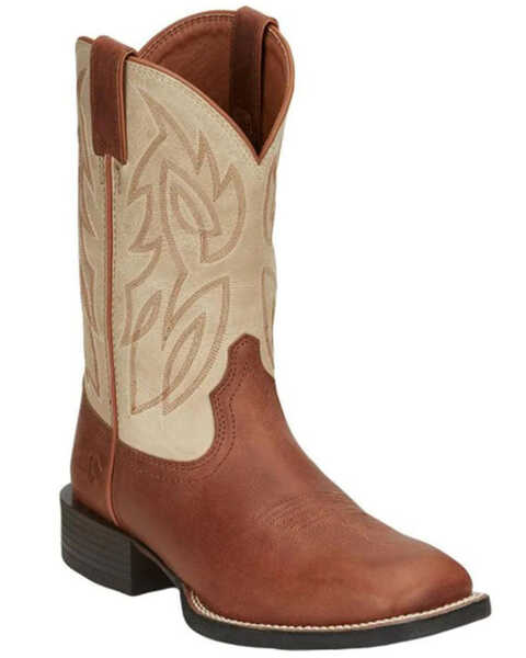 Justin Men's Canter Western Boots - Broad Square Toe, Brown, hi-res