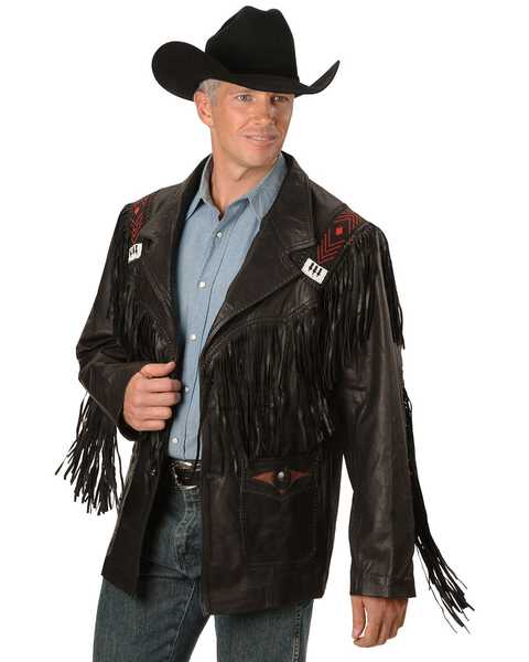 Image #1 - Kobler Mohawk Fringed Leather Jacket, Black, hi-res
