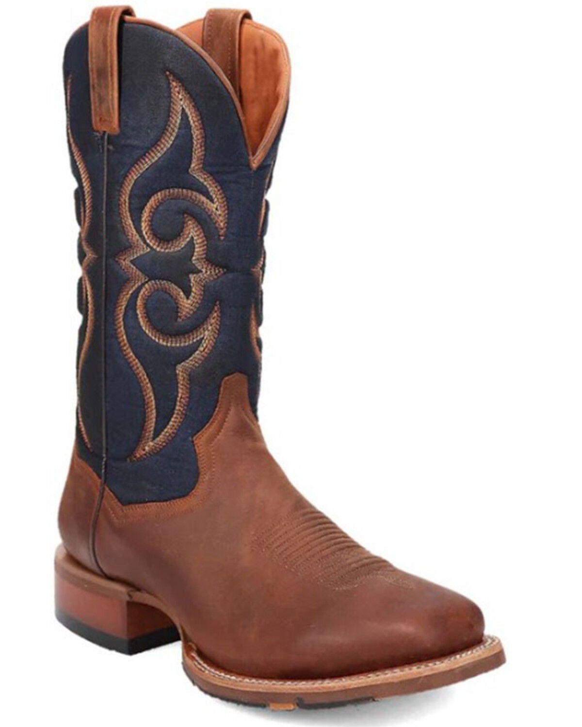 Dan Post Men's 13" Performance Western Boots - Broad Square Toe, Distressed Brown, hi-res