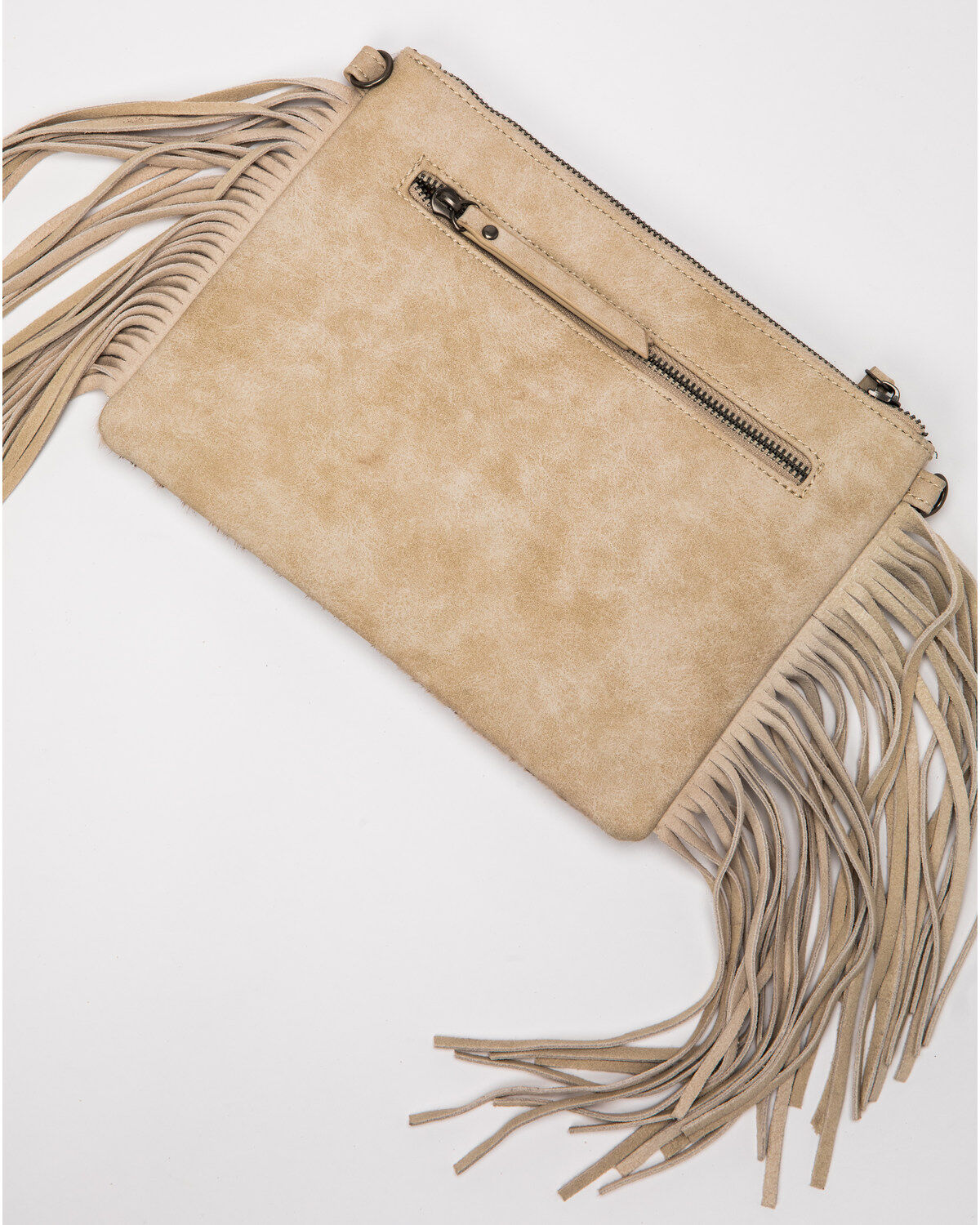 Image #5 - Shyanne Women's Grey Glitter Inlay With Fringe Crossbody Bag, Silver, hi-res