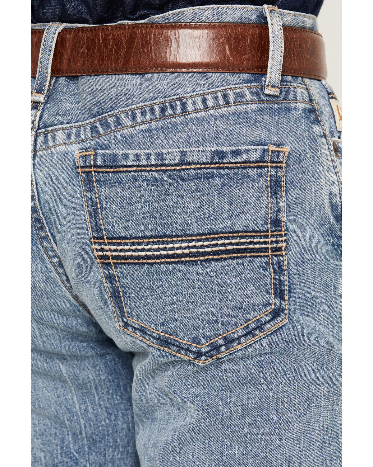 Image #4 - Cinch Men's Ian Acid Medium Wash Slim Bootcut Performance Stretch Denim Jeans, Medium Wash, hi-res