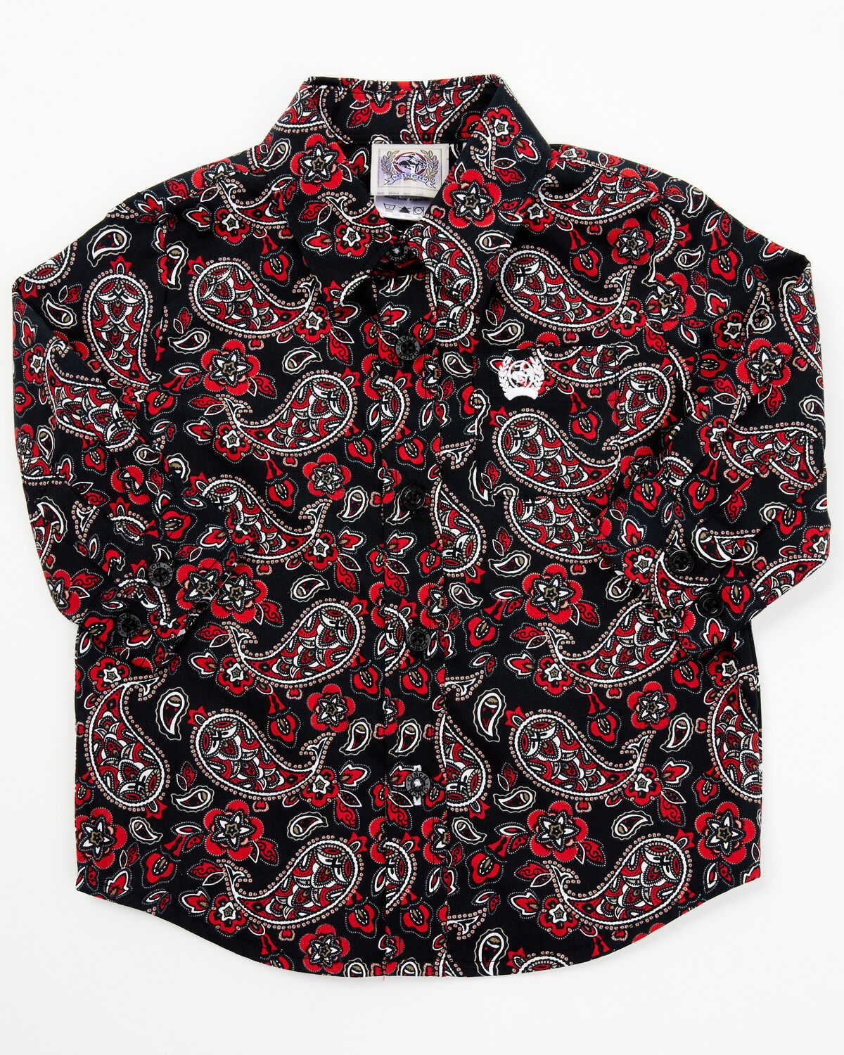 Image #1 - Cinch Infant Boys' Paisley Print Long Sleeve Button-Down Western Shirt, , hi-res