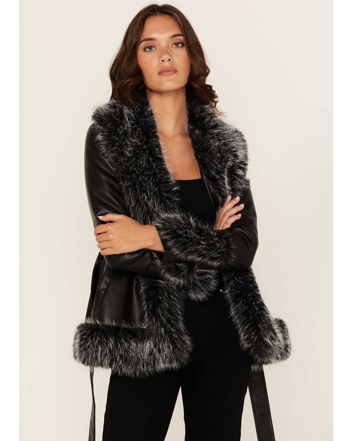 Azalea Wang Women's Kenzy Faux Fur Belted Coat | Boot Barn