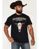 Image #1 - Moonshine Spirit Men's Mexico Skull Short Sleeve Graphic T-Shirt, Black, hi-res