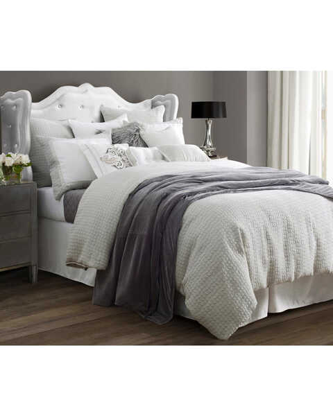 4-Piece HiEnd Accents Wilshire Super Queen Comforter Set, Light Grey, hi-res