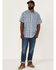 Image #2 - Brothers and Sons Men's Buffalo Check Plaid Short Sleeve Button Down Western Shirt, Indigo, hi-res