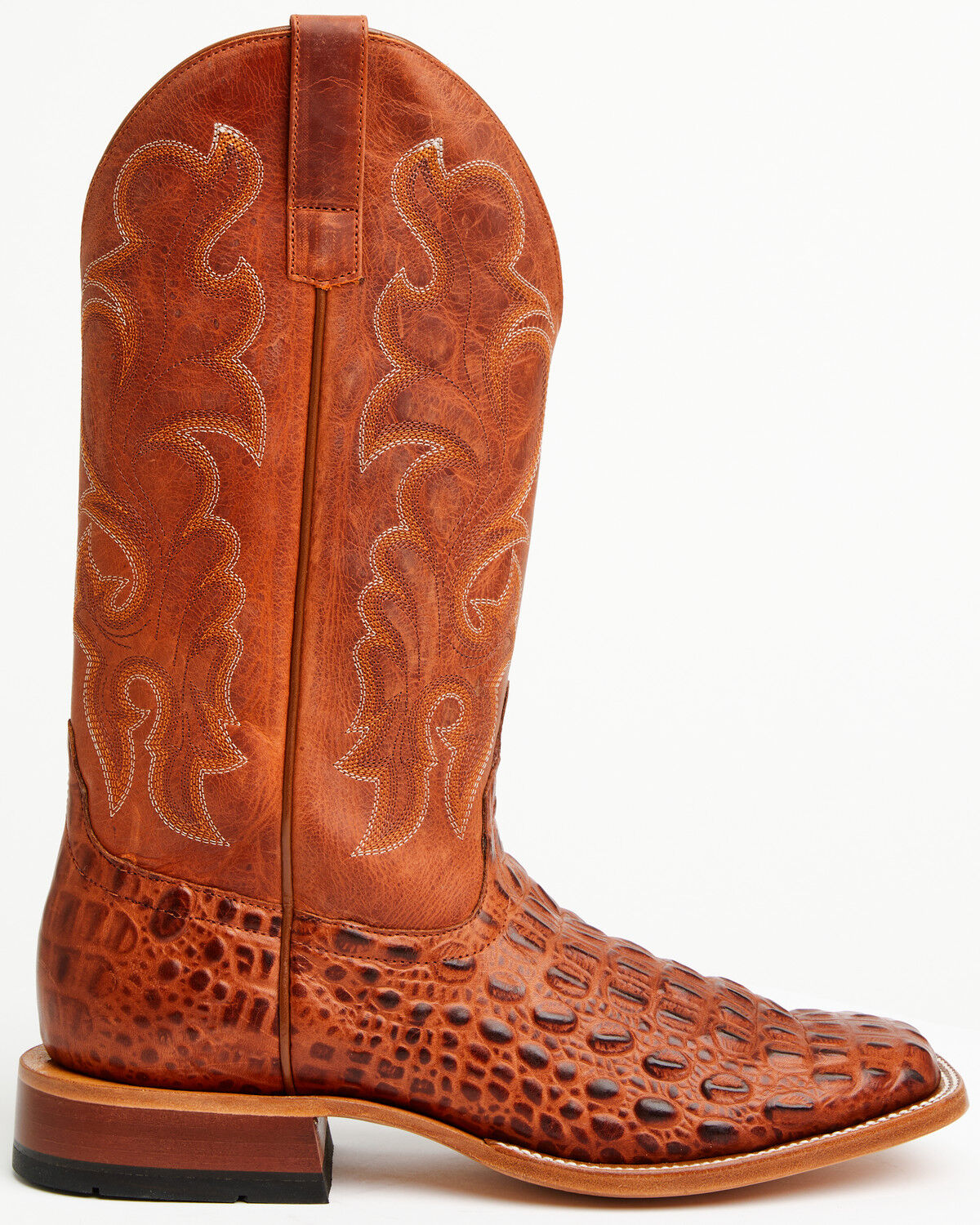 Image #2 - Horse Power Men's Boot Barn Exclusive Nile Crocodile Print Tall Western Boots - Broad Square Toe, Cognac, hi-res