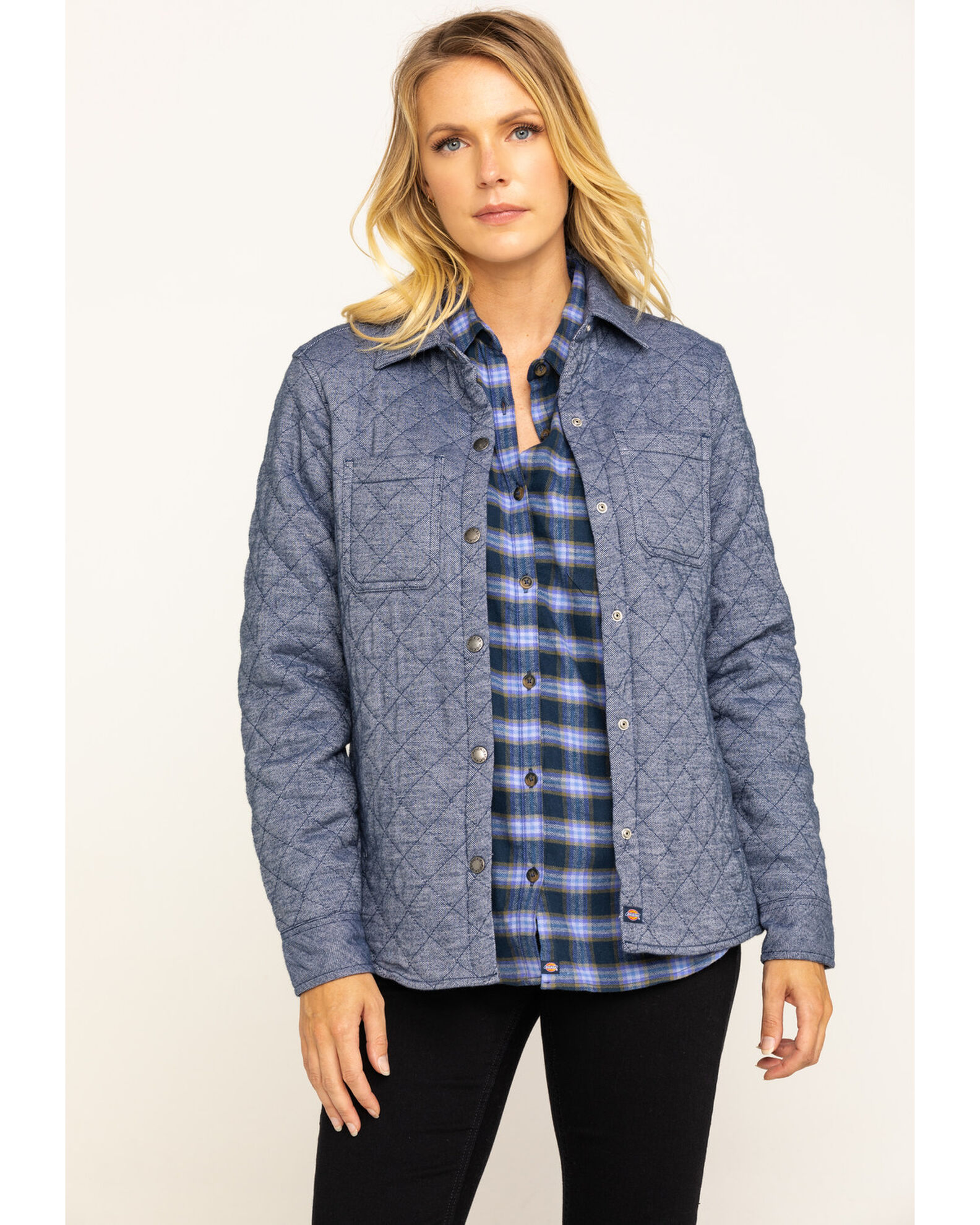 Womens quilted new arrivals flannel shirt