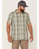 Image #1 - Columbia Men's Lakeside Trail Large Plaid Short Sleeve Button Down Western Shirt, Grey, hi-res
