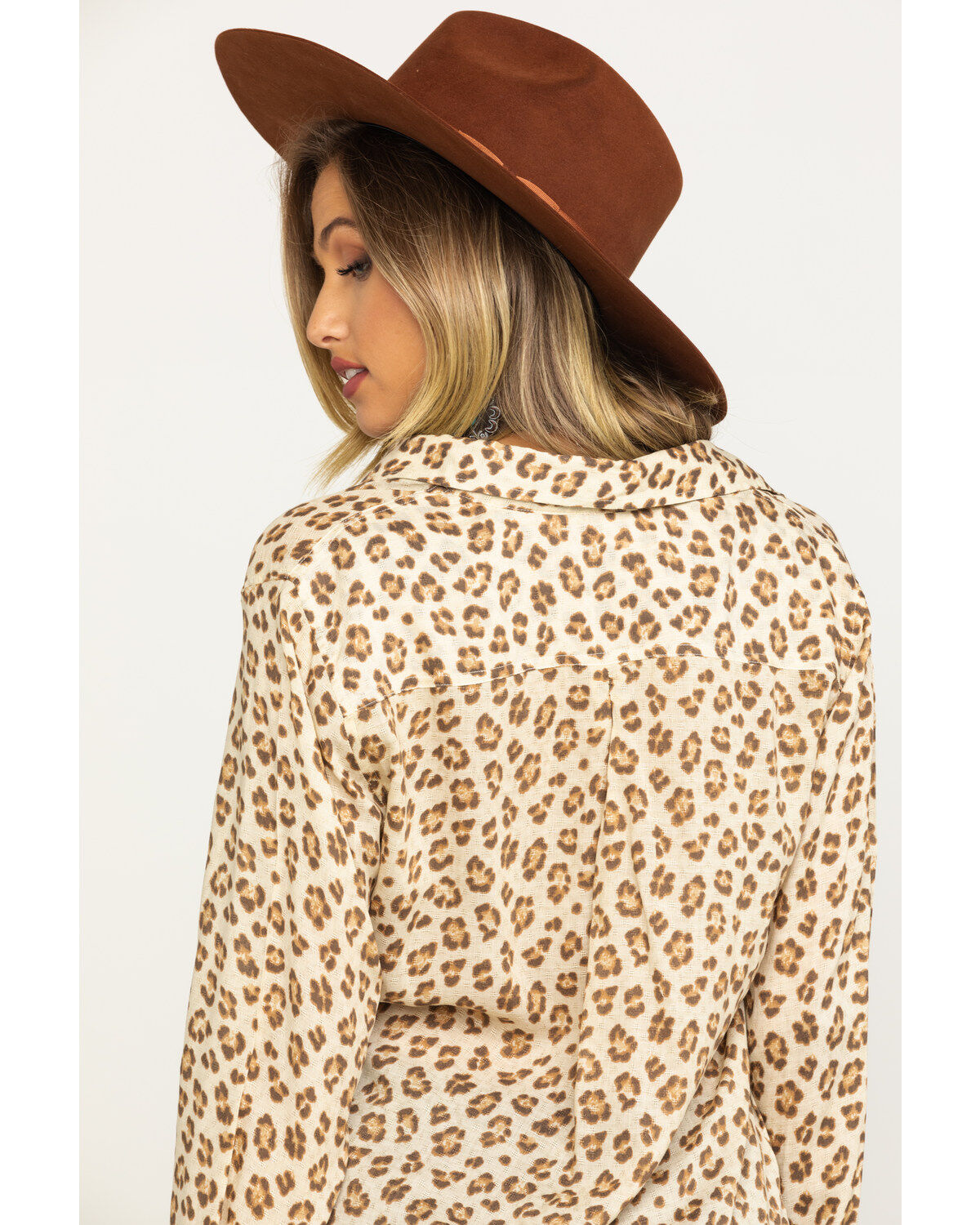 Image #5 - Stetson Women's Brown Leopard Print Button Down Top, , hi-res