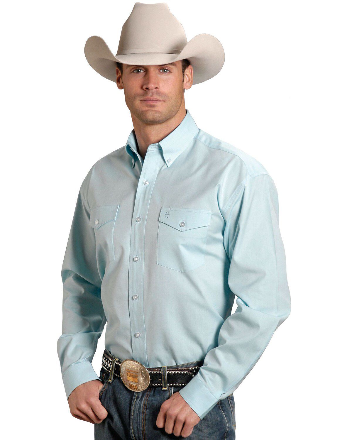 Image #1 - Stetson Solid Button Oxford Shirt, , hi-res