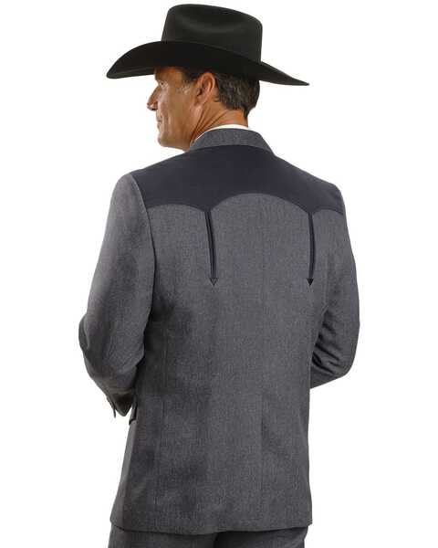 Image #2 - Circle S Men's Boise Western Suit Coat - Big and Tall, Hthr Navy, hi-res