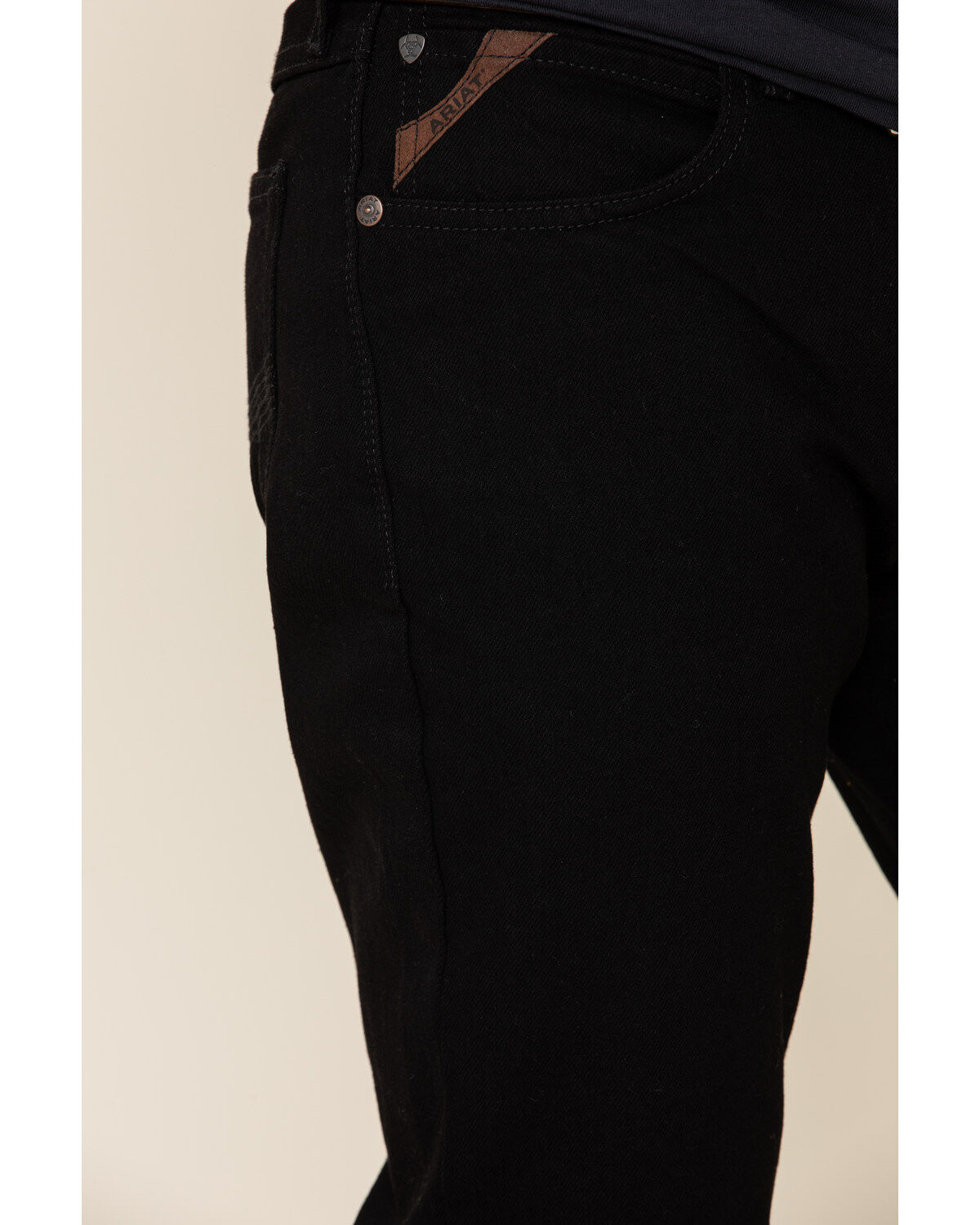 Image #5 - Ariat Men's Black Legacy Stretch Stackable Slim Straight Jeans, Black, hi-res