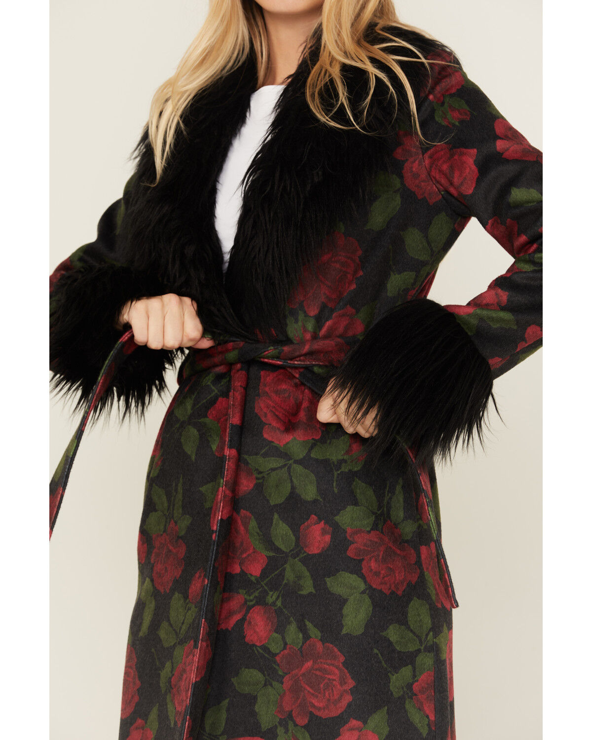 Lolita Fashion Wool Coat Petal Midi Winter Coat and Fur