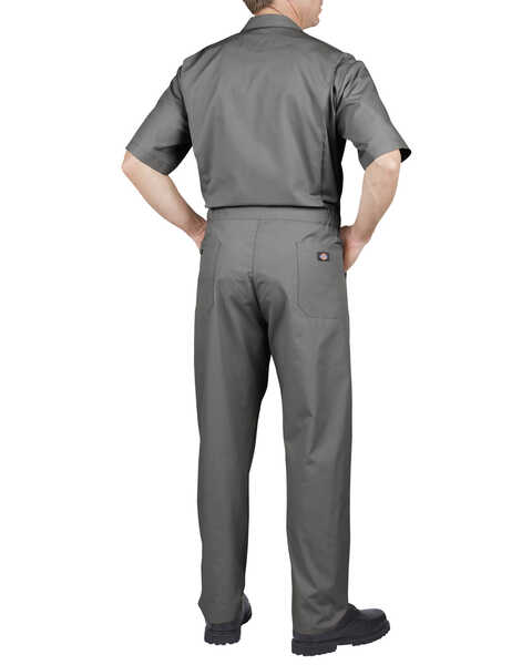 Image #2 - Dickies Short Sleeve Work Coveralls, Grey, hi-res