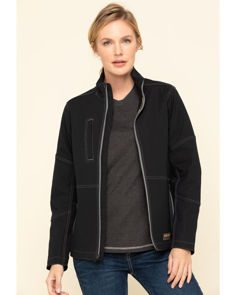 Ariat Women's Black Rebar Stretch Canvas Softshell Jacket Boot Barn