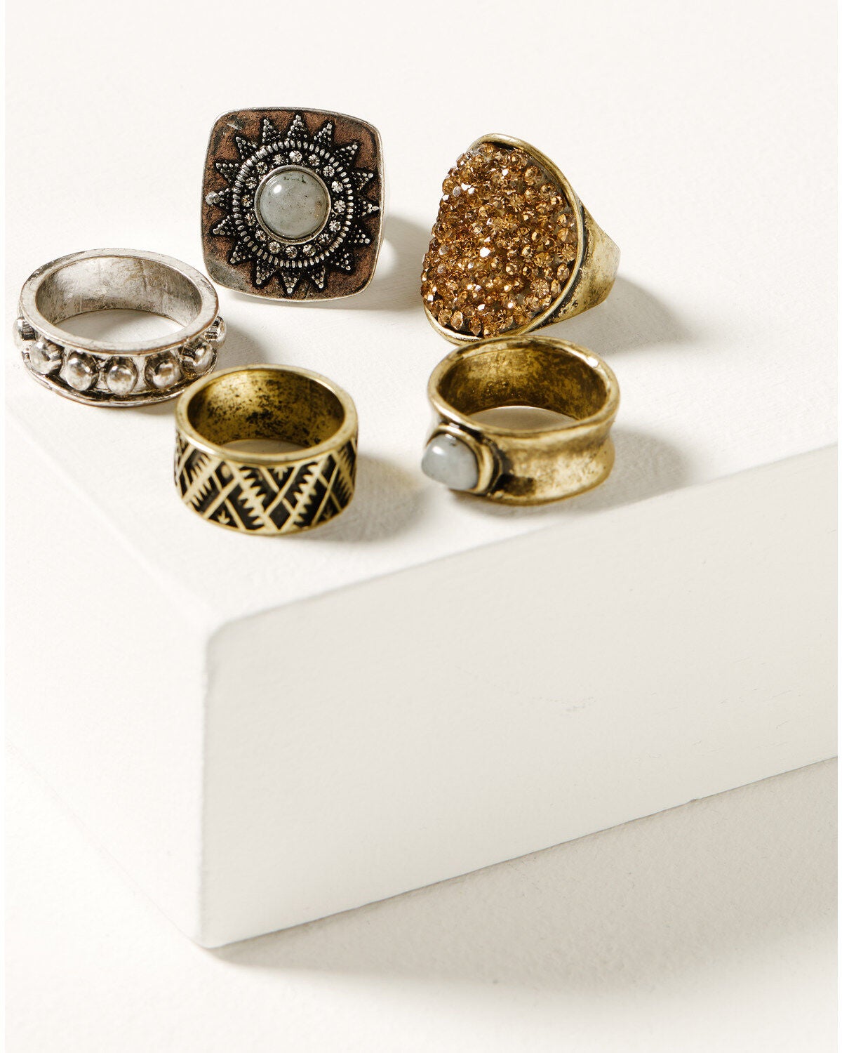 Shyanne Women's Sierra Winter Clustered Stone Ring Set - 5 Piece, Multi, hi-res