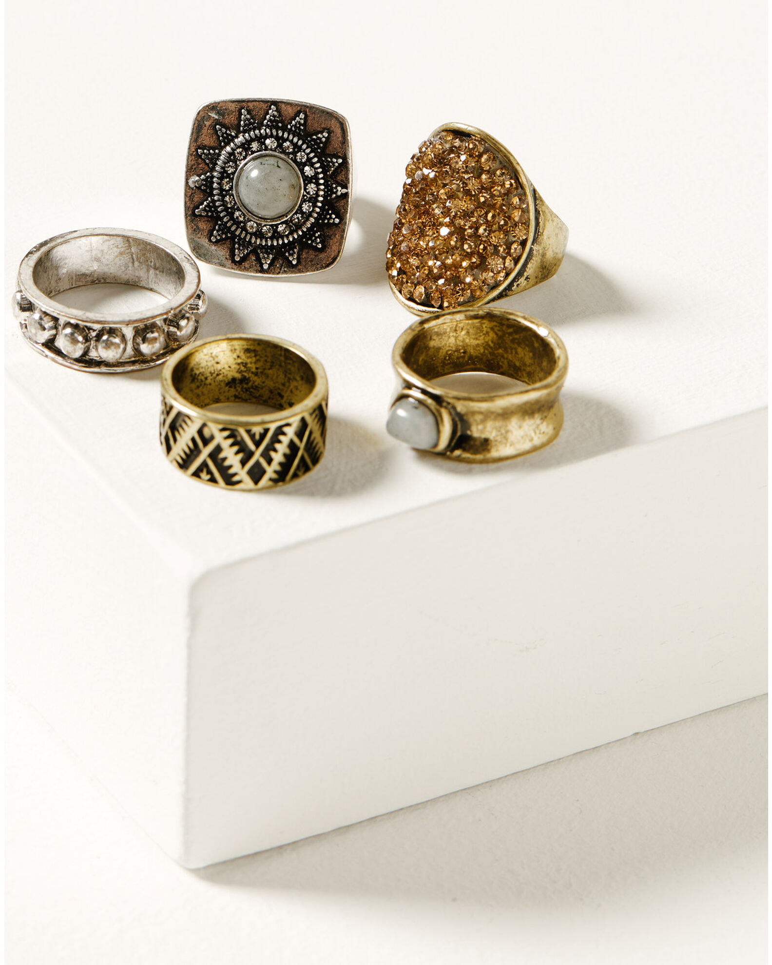 Shyanne Women's Sierra Winter Clustered Stone Ring Set - 5 Piece