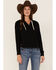 Image #1 - RANK 45® Women's Quarter Zip Sweatshirt Hoodie, Black, hi-res