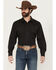 Image #1 - Wrangler Men's White Solid Dobby Long Sleeve Pearl Snap Western Shirt - Big & Tall, Black, hi-res