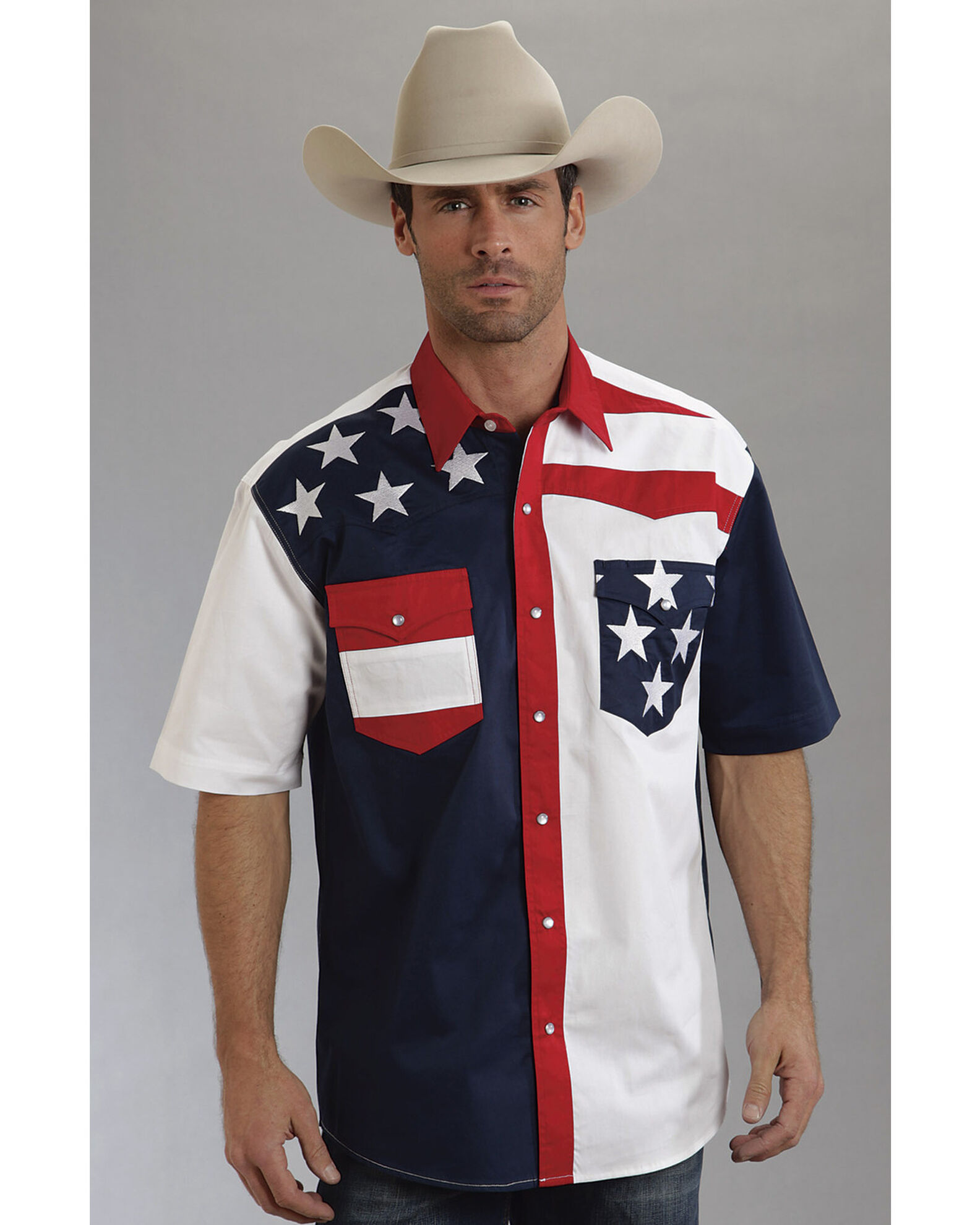 Roper Americana Collection Men s Stars and Stripes Print Short