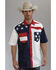 Image #1 - Roper Americana Collection Men's Stars and Stripes Print Short Sleeve Western Shirt, Patriotic, hi-res
