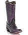 Corral Women's Distressed Wine Zipper & Studs Western Boots - Round Toe, Wine, hi-res