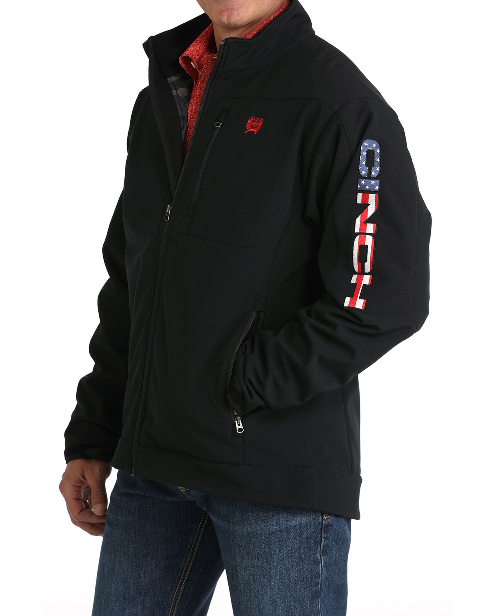 Product Name: Cinch Men's Solid USA Logo Bonded Softshell Jacket