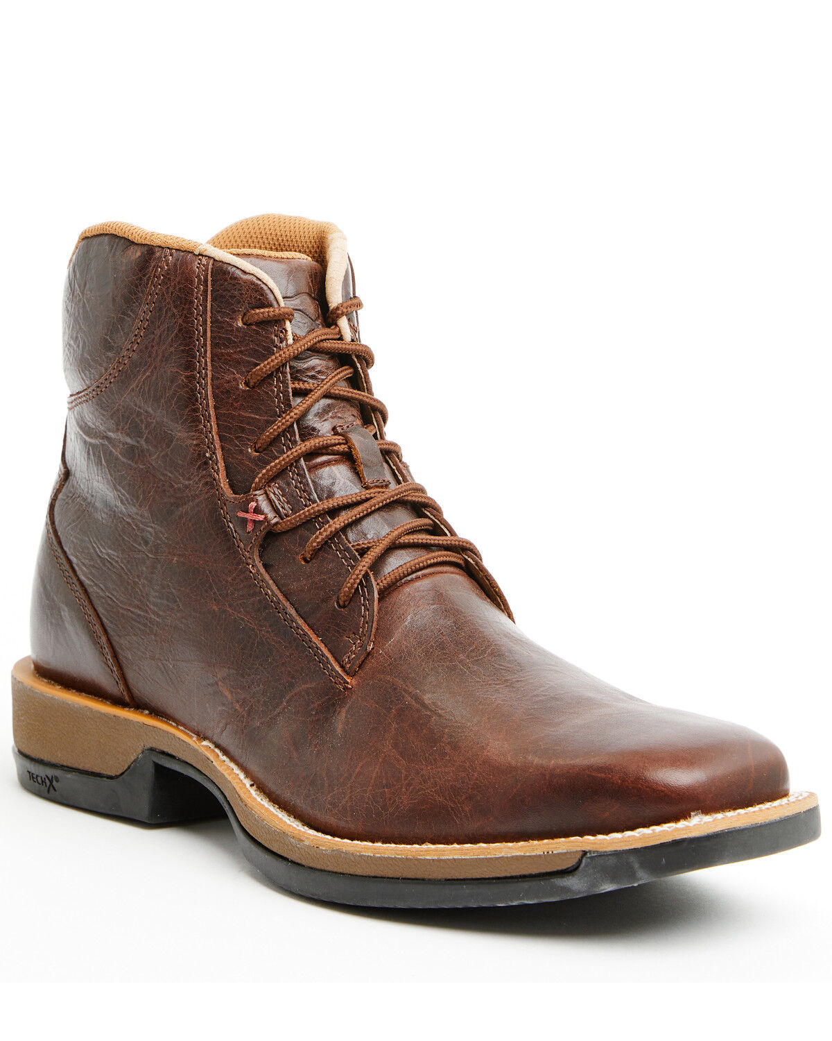 Image #1 - Twisted X Men's 6" Tech X™ Lace Up Casual Boots - Broad Square Toe, Brown, hi-res