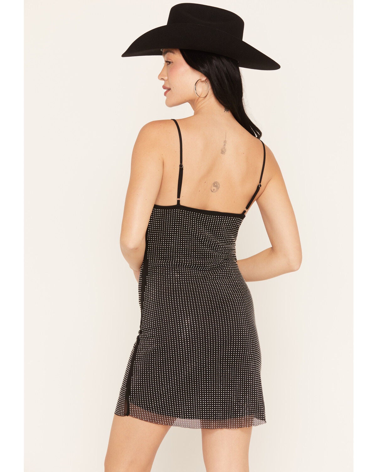 Image #4 - Rock & Roll Denim Women's Sleeveless Rhinestone Mini Dress, Chocolate, hi-res
