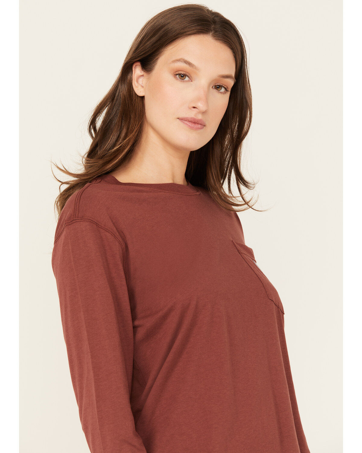 Image #2 - Carhartt Women's Loose Fit Lightweight Long Sleeve Pocket T-Shirt, , hi-res