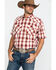 Pendleton Men's Red Frontier Plaid Short Sleeve Western Shirt , Red, hi-res
