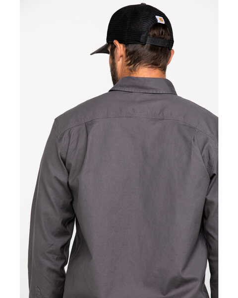 Carhartt Men's Rugged Flex Rigby Long Sleeve Work Shirt, Grey, hi-res