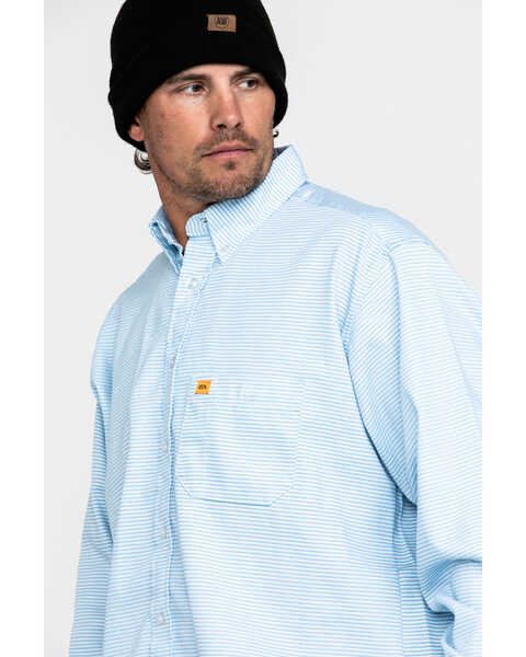 Image #5 - Wrangler 20X Men's FR Small Striped Long Sleeve Work Shirt - Tall , , hi-res