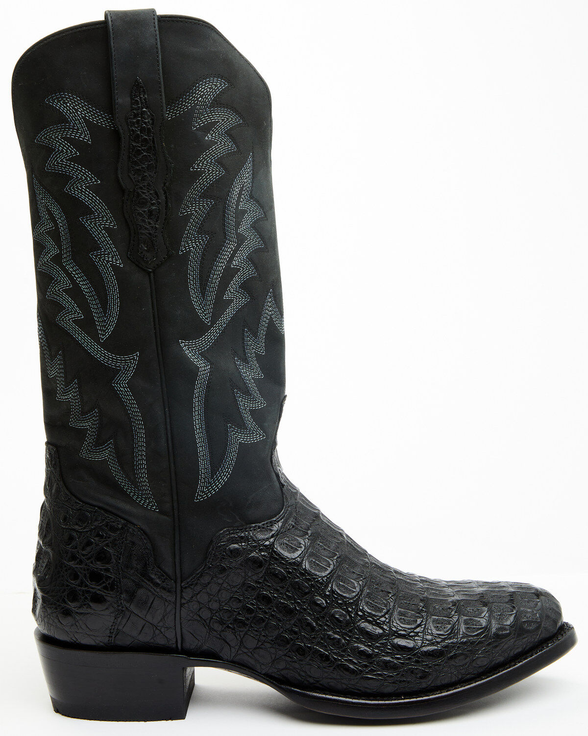 Image #2 - El Dorado Men's Exotic Caiman Western Boots - Round Toe, Black, hi-res