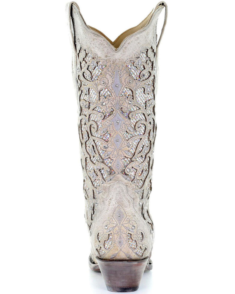 Corral Women S White Glitter Inlay Western Boots Boot Barn