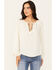 Image #1 - Shyanne Women's Washed Satin Tunic Blouse, Cream, hi-res