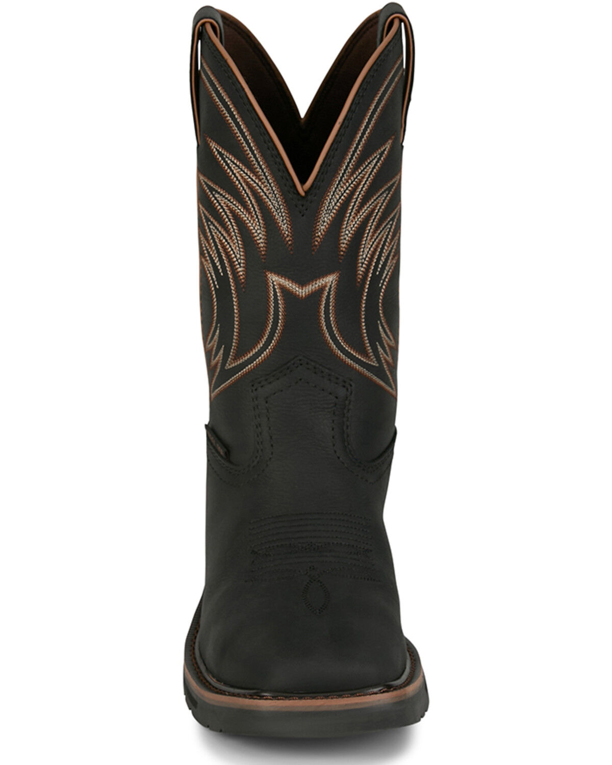 Image #4 - Justin Men's 11" Stampede Widowmaker Waterproof Pull-On Work Boots - Steel Toe, Black, hi-res