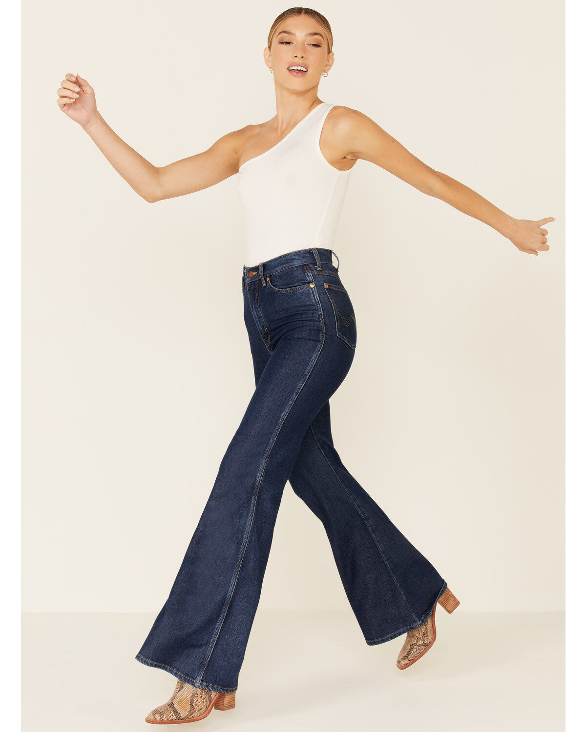 Image #1 - Wrangler Modern Women's Dark Wash Wanderer Flare Jeans, , hi-res
