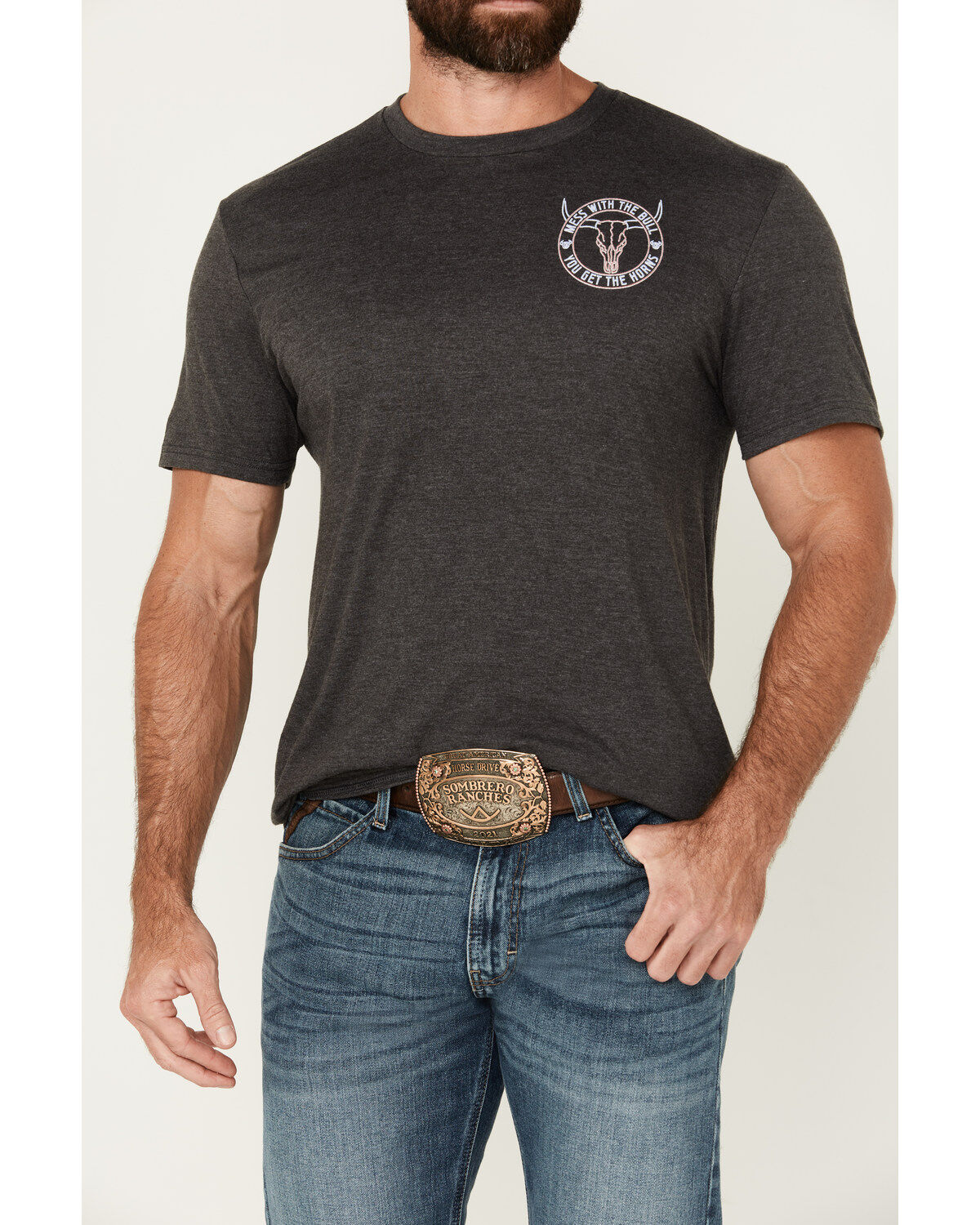 Image #3 - Cowboy Hardware Men's Mess With The Bull Short Sleeve T-Shirt, , hi-res