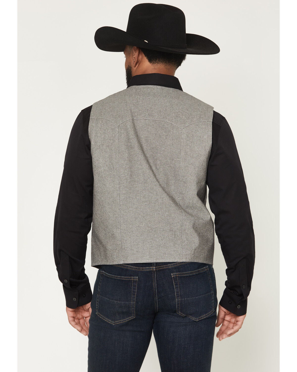 Image #4 - Cody James Men's Brogue Button-Down Vest, Black, hi-res