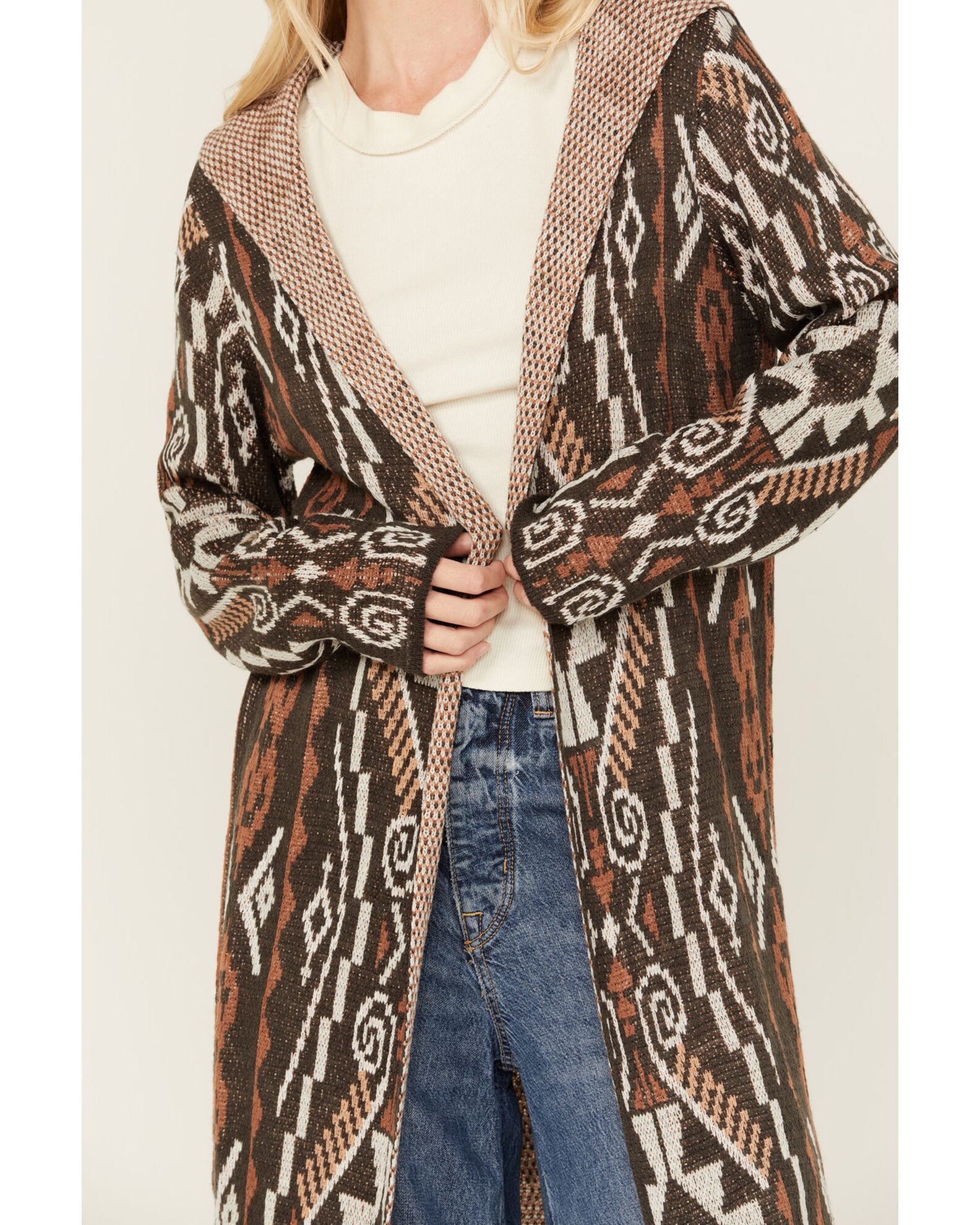 Womens hooded duster cardigan cheap