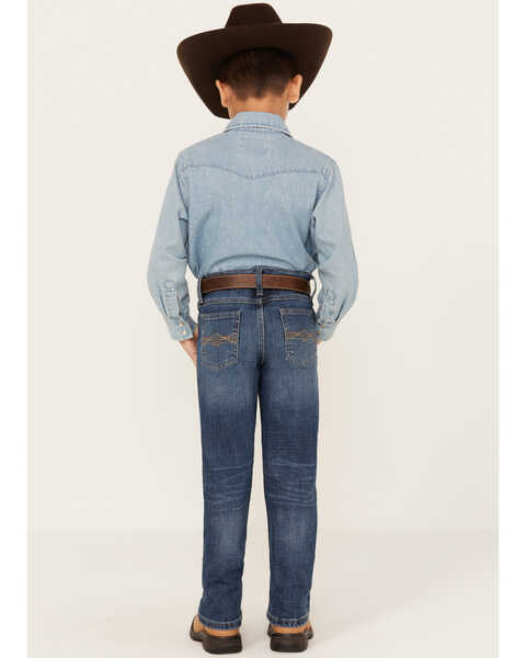 Image #3 - Wrangler Boys' Medium Wash Slim Fit Vintage Bootcut Denim Jeans, Medium Wash, hi-res