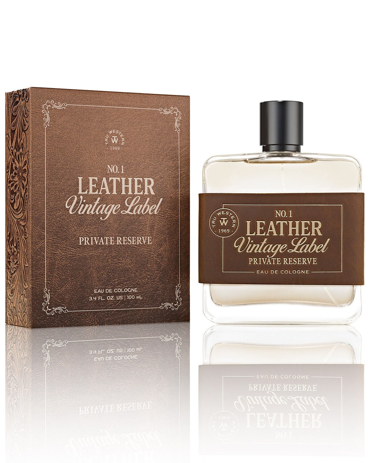 Tru Fragrances Men's No. 1 Leather Vintage Label Private Reserve Eau de Cologne, No Color, hi-res